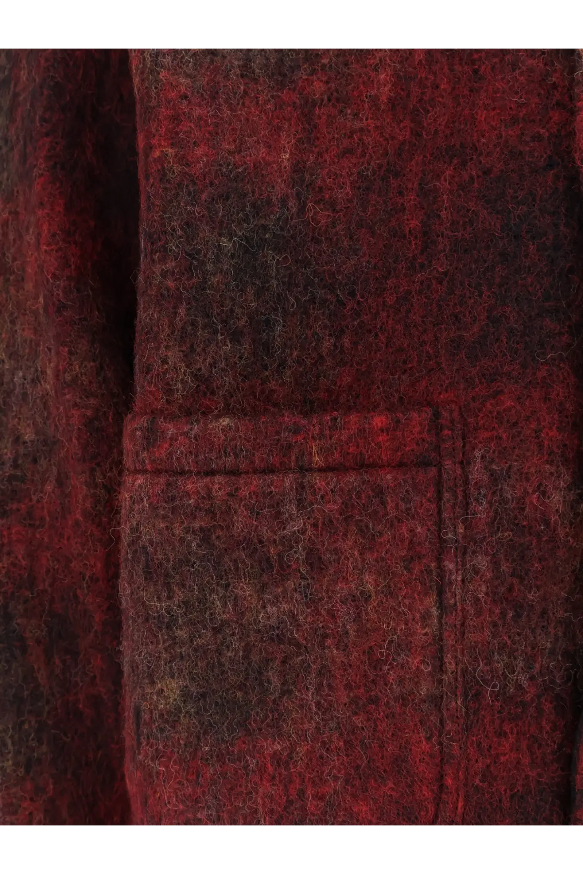 Tonywack men’s Italian fabric blazer red wool coat with rich textured plaid and visible patch pocket