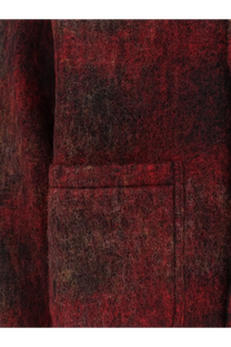 Tonywack men’s Italian fabric blazer red wool coat with rich textured plaid and visible patch pocket