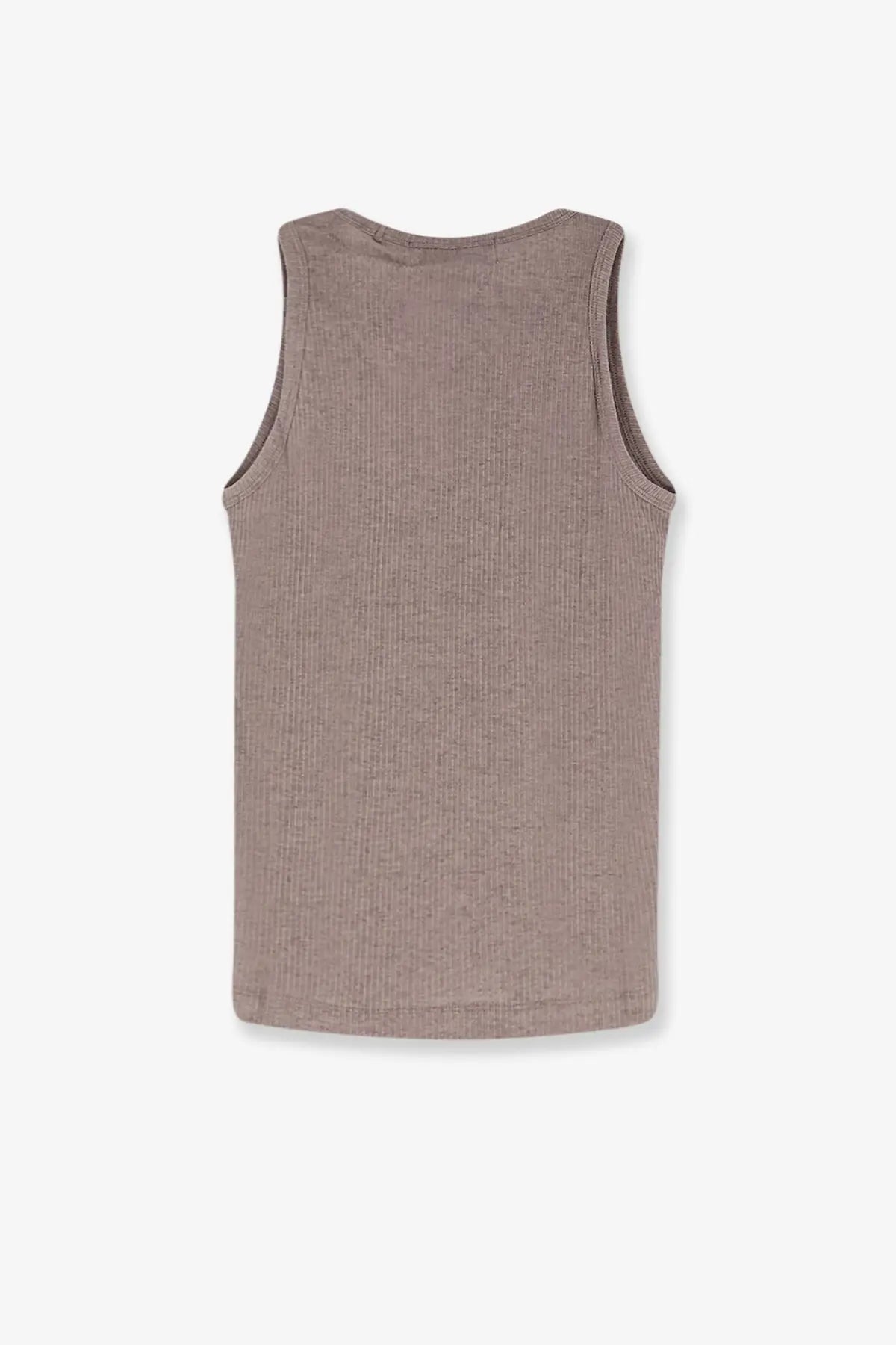 Tonywack men’s beige lyocell blend tank top with a soft ribbed texture and simple round neckline