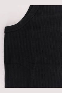 Tonywack men’s lyocell blend tank top black with a black ribbed knit sleeveless design and smooth textured fabric