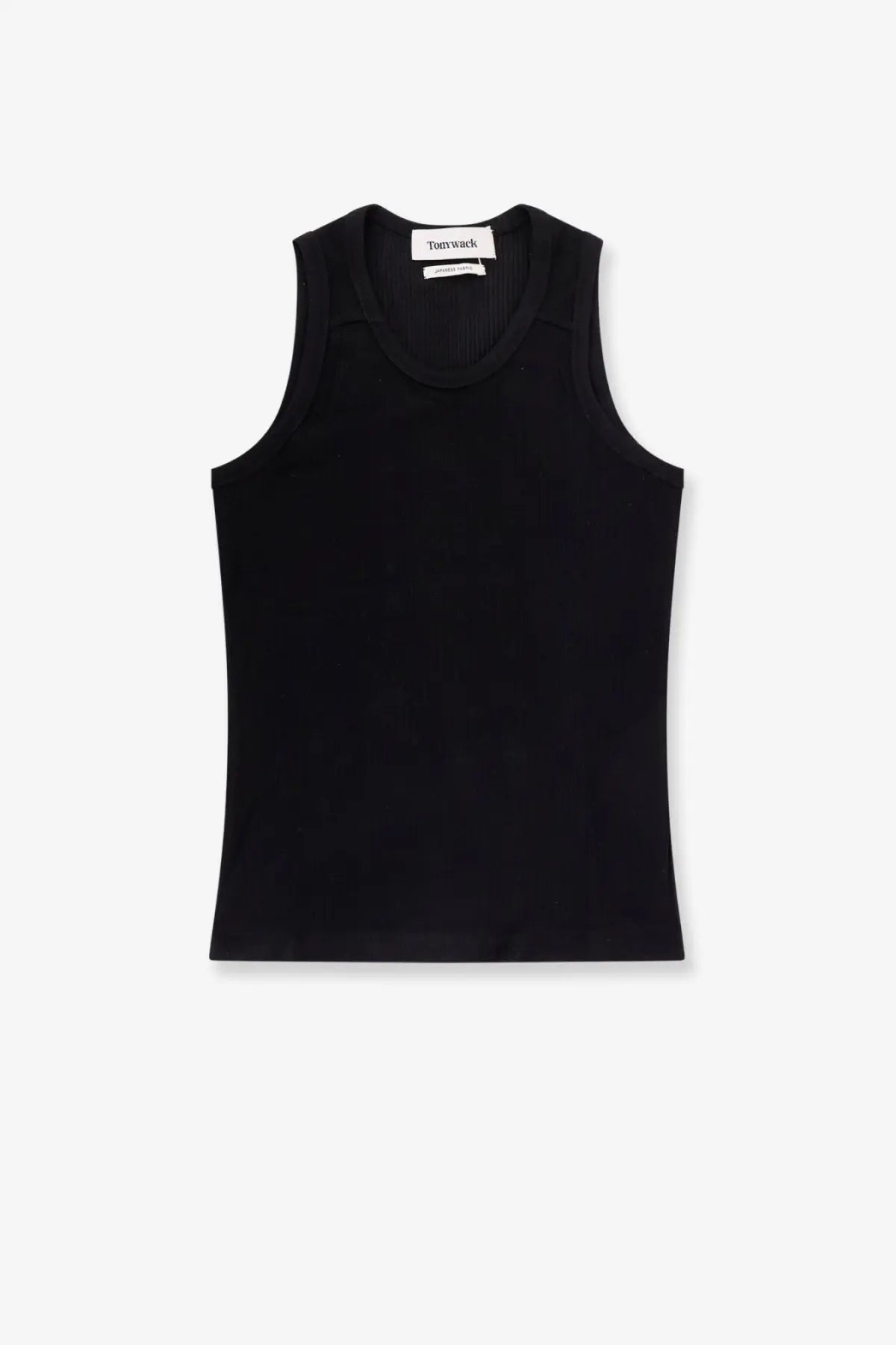 Tonywack men’s lyocell blend tank top black sleeveless ribbed with subtle texture and minimalist design
