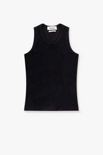 Tonywack men’s lyocell blend tank top black sleeveless ribbed with subtle texture and minimalist design