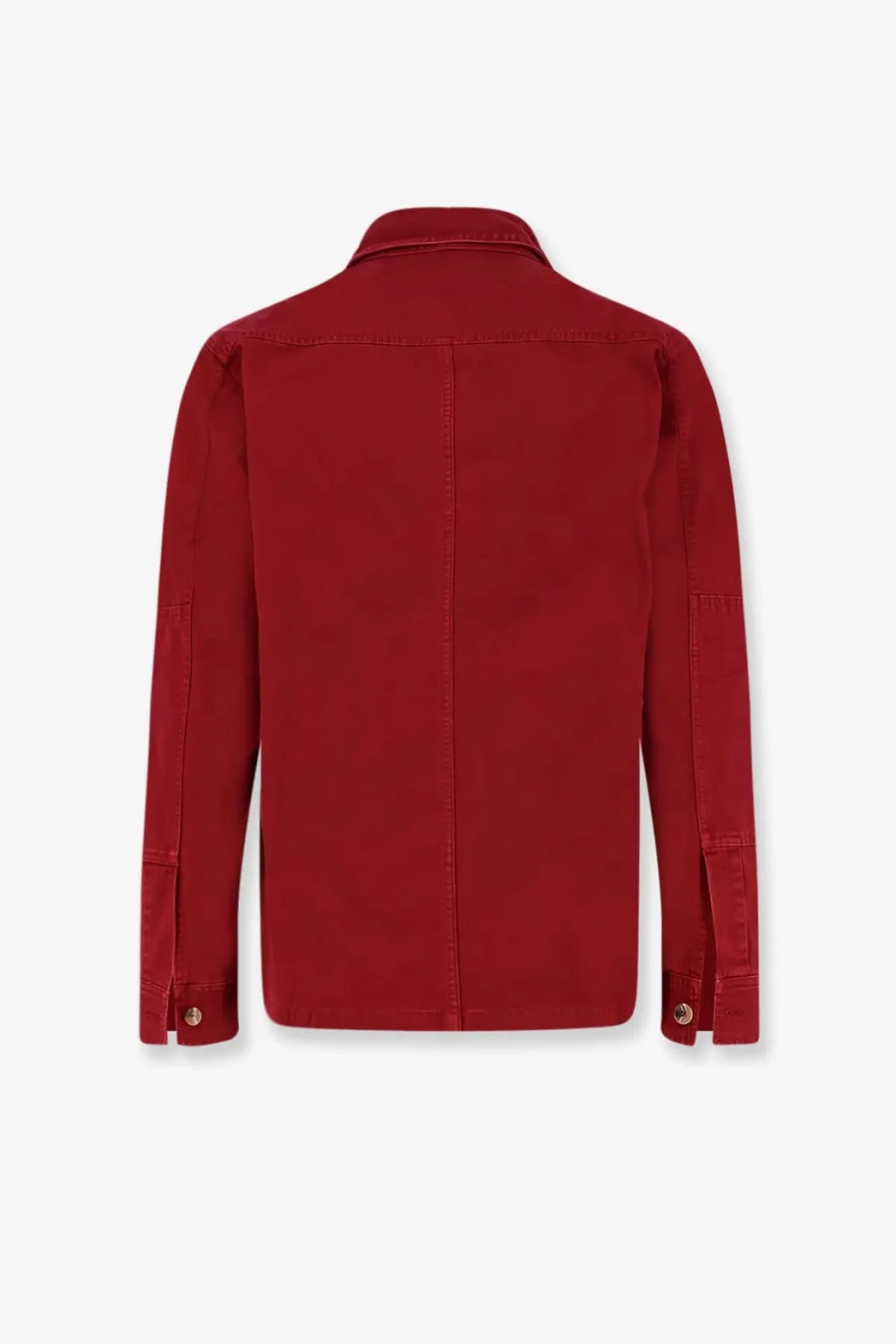 Tonywack men’s oversize red long-sleeved denim jacket with classic collar and buttoned cuffs made of cotton