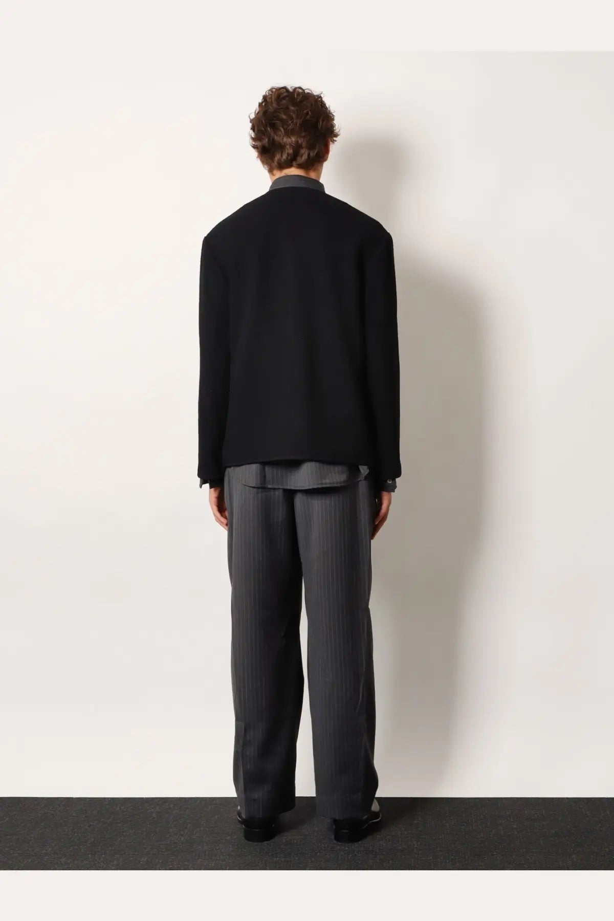 Tonywack men’s black tweed blazer with textured fabric structured silhouette and subtle shoulder detail