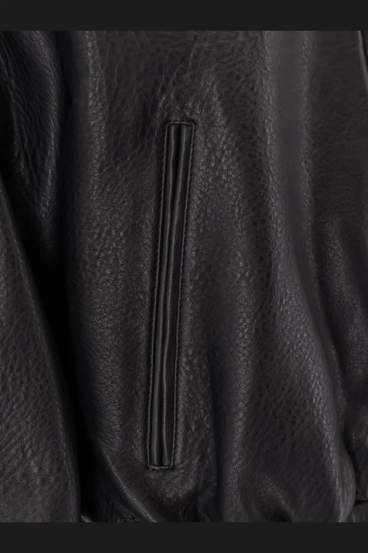 Tonywack men’s vintage black leather jacket with vertical zipper detail on front made of genuine leather