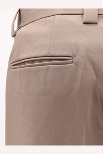 Tonywack men’s wool blend beige trousers in textured twill with clean tailored design and subtle stitching details
