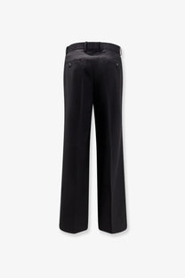 Tonywack men’s black wool blend trousers with a sleek tailored fit and subtle stitching details wide-leg style