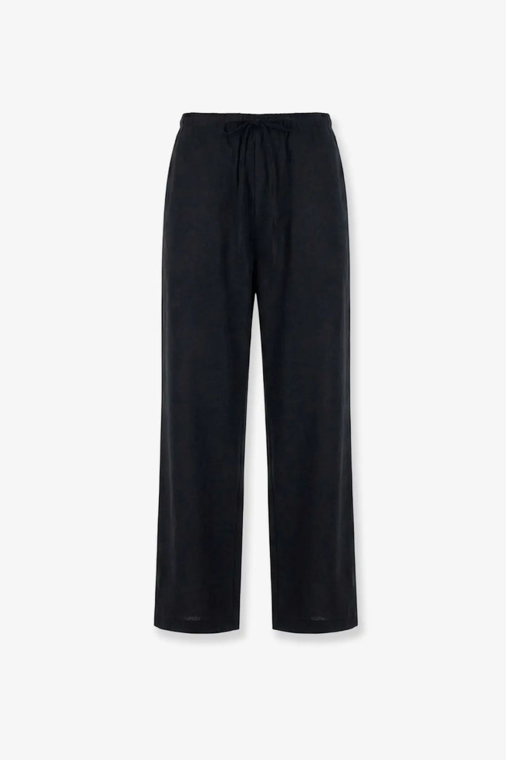 Tonywack men’s black wool blend trousers with wide-leg fit and drawstring waistband for comfortable wear