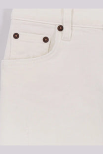 Tonywack women’s cotton skirt white with white denim fabric and brown copper toned buttons visible