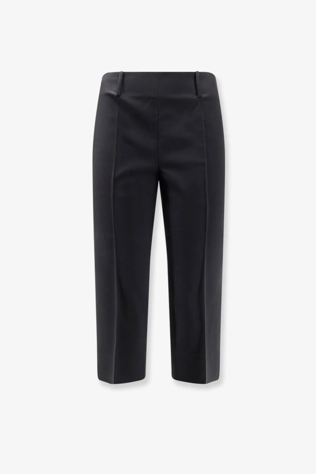 Tonywack women’s black wool blend capri trousers with a sleek tailored fit and subtle front pleats