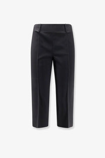 Tonywack women’s black wool blend capri trousers with a sleek tailored fit and subtle front pleats