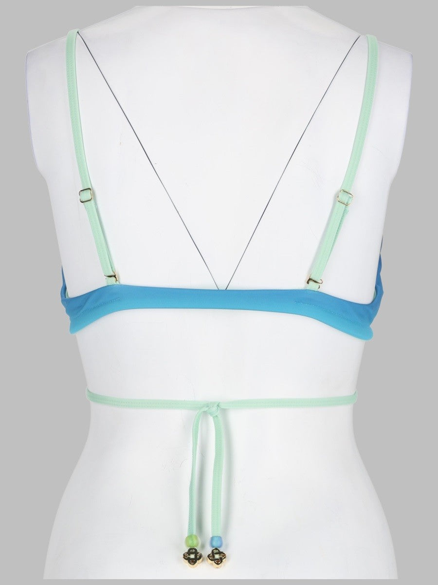 Casablanca Women's Top Bikini Con Stampa Gradient Perline Blue