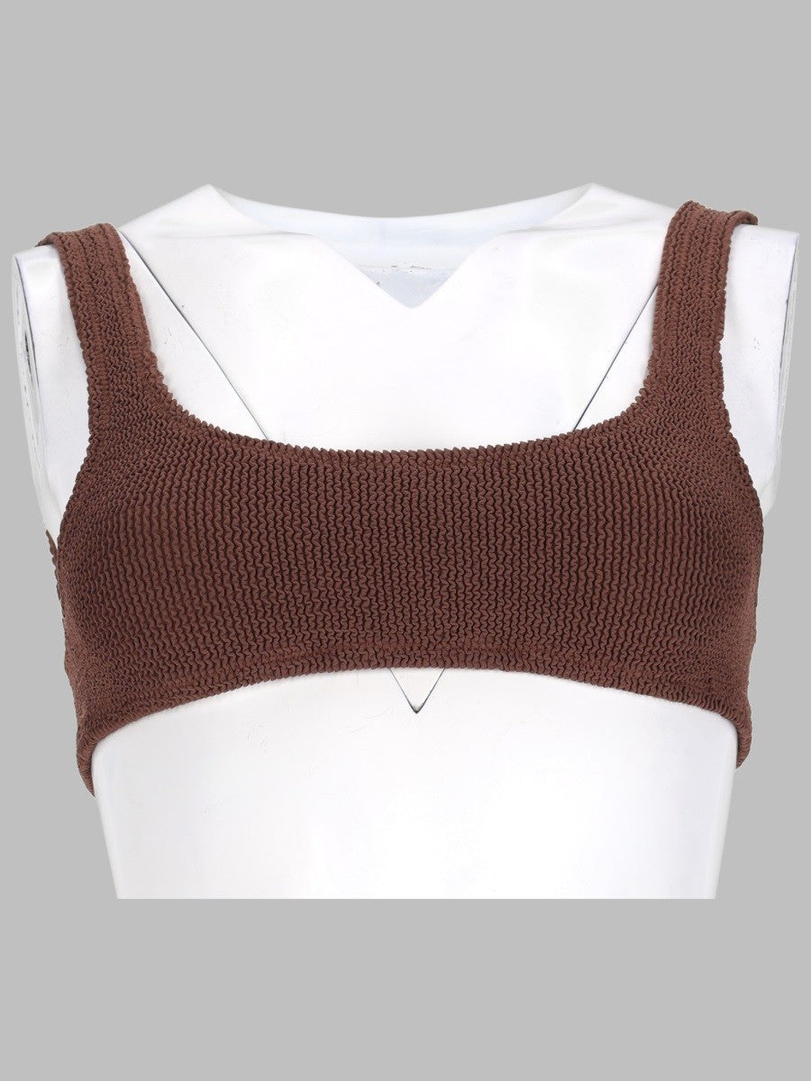 Mc2 Saint Barth Women's Top Bikini Crinckle Naima Brown