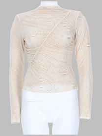 self-portrait Women's Top Con Cristalli White