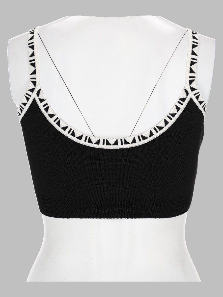 Versace Women's Top Cropped Ribbed Black, view 2