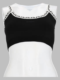 Versace Women's Top Cropped Ribbed Black