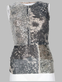 Maison Margiela Women's Top Floreale Con Paillettes Grey