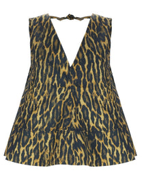 Ganni Women's Top Leopard Pattern