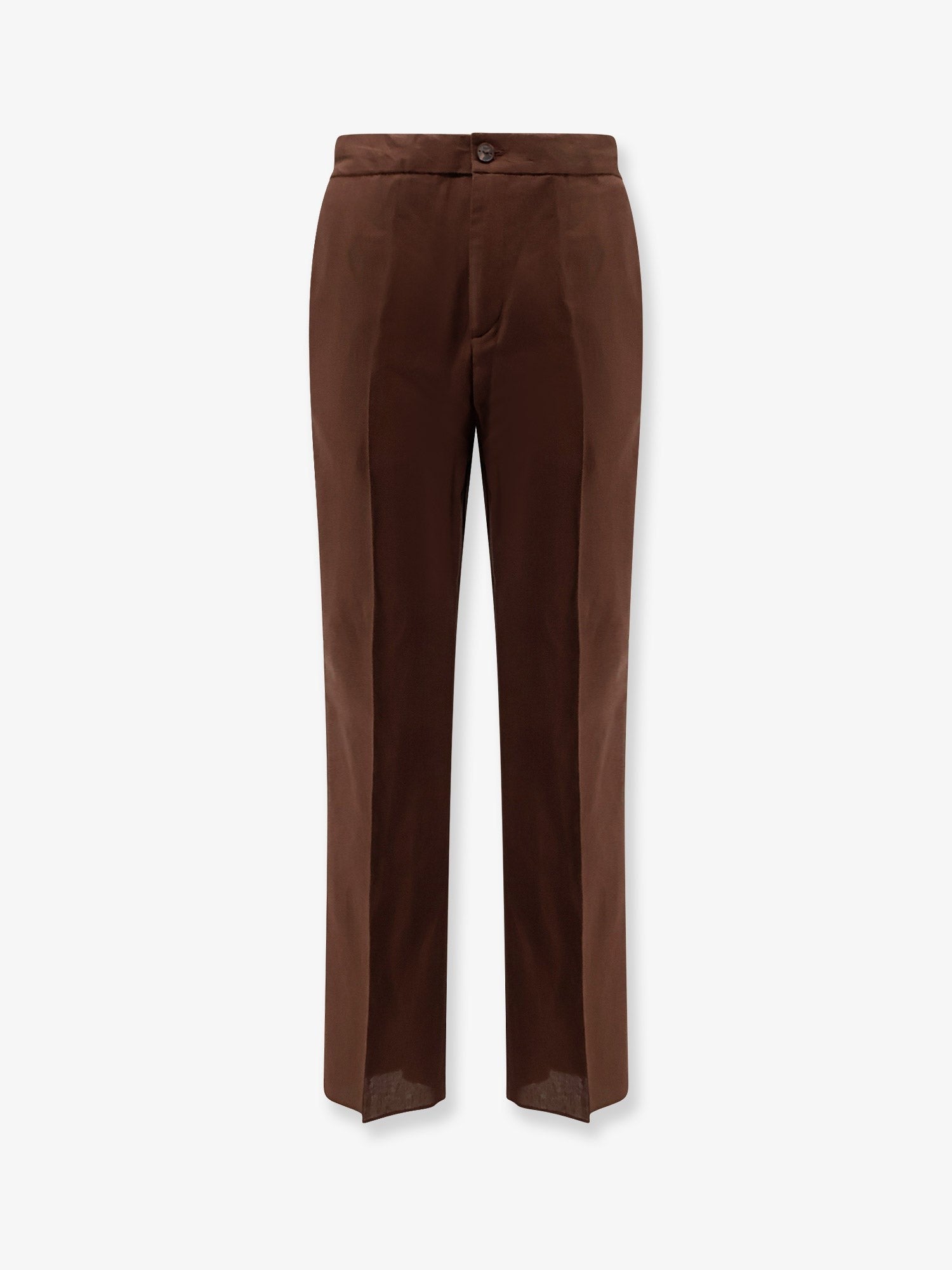 Hevò Men's Torre Chianca Linen and Viscose Trousers Brown