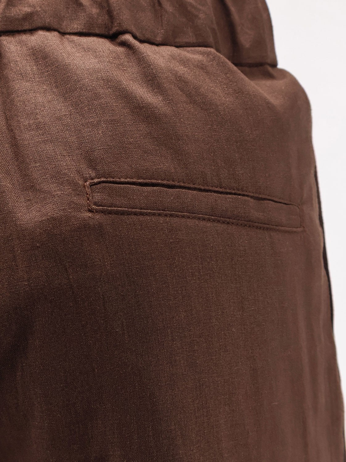 Hevò Men's Torre Chianca Linen and Viscose Trousers Brown