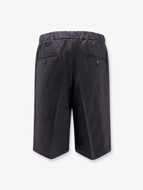 Hevò Men's Torre Lapillo Linen and Viscose Shorts Black