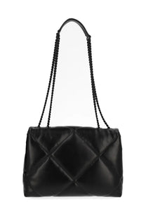 Tory Burch women’s Kira black quilted handbag with glossy finish and chain straps