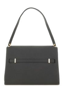 Tory burch women’s black leather handbag lee radziwill large with gold-tone hardware and minimalist design