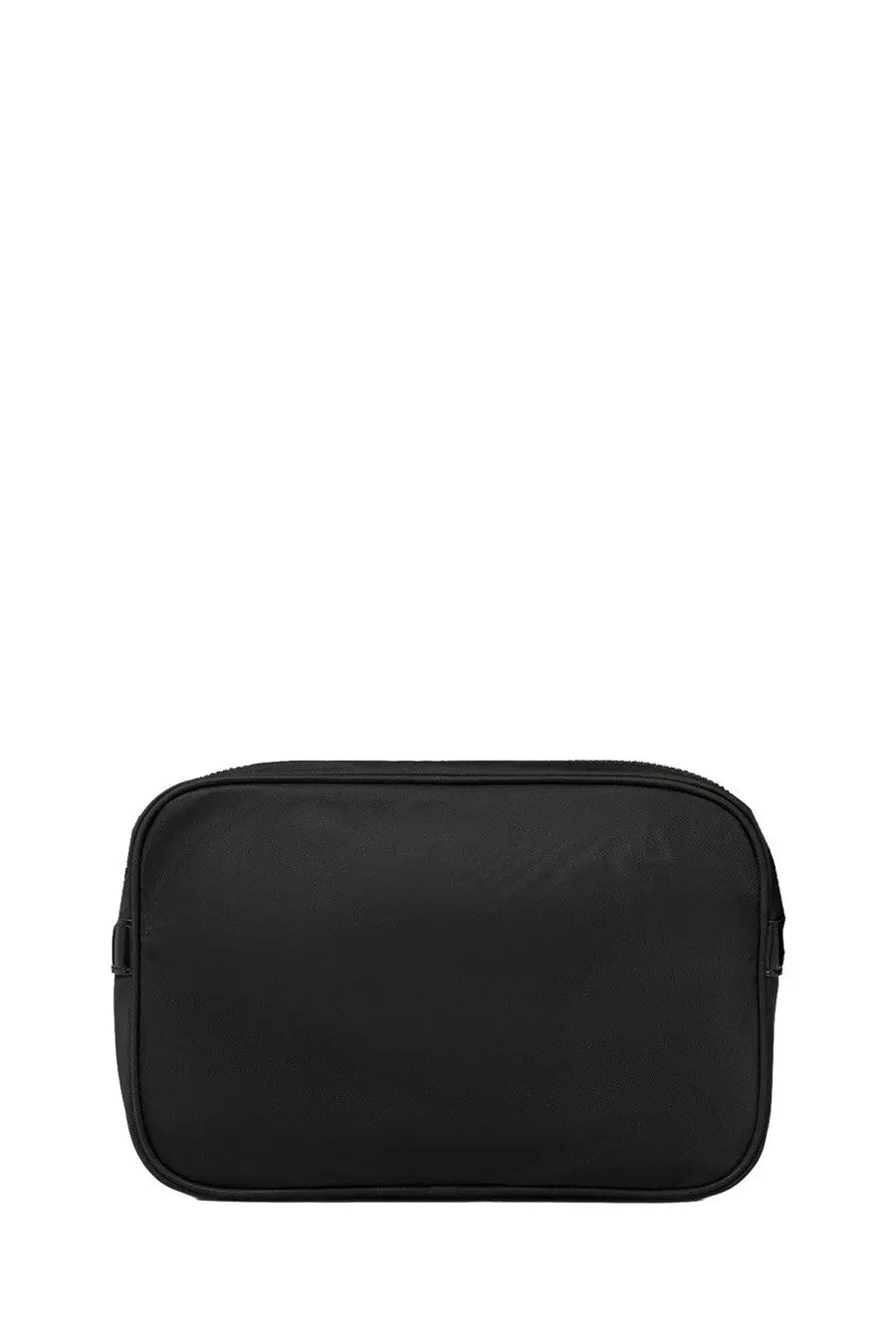 Tory Burch women’s black rectangular toiletry bag with smooth matte finish and subtle edge stitching in Virginia Black