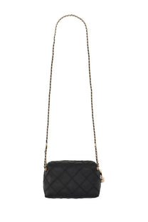 Tory Burch women’s Fleming bag black quilted leather crossbody with gold-tone chain strap and decorative charm