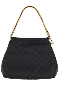 Tory Burch women’s Fleming black quilted leather handbag with gold tone chain strap for stylish use