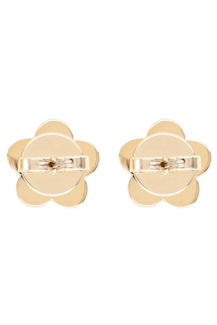 Tory burch women’s kira earrings gold gold-toned flower-shaped studs with polished metallic finish and delicate petals