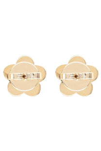 Tory burch women’s kira earrings gold gold-toned flower-shaped studs with polished metallic finish and delicate petals