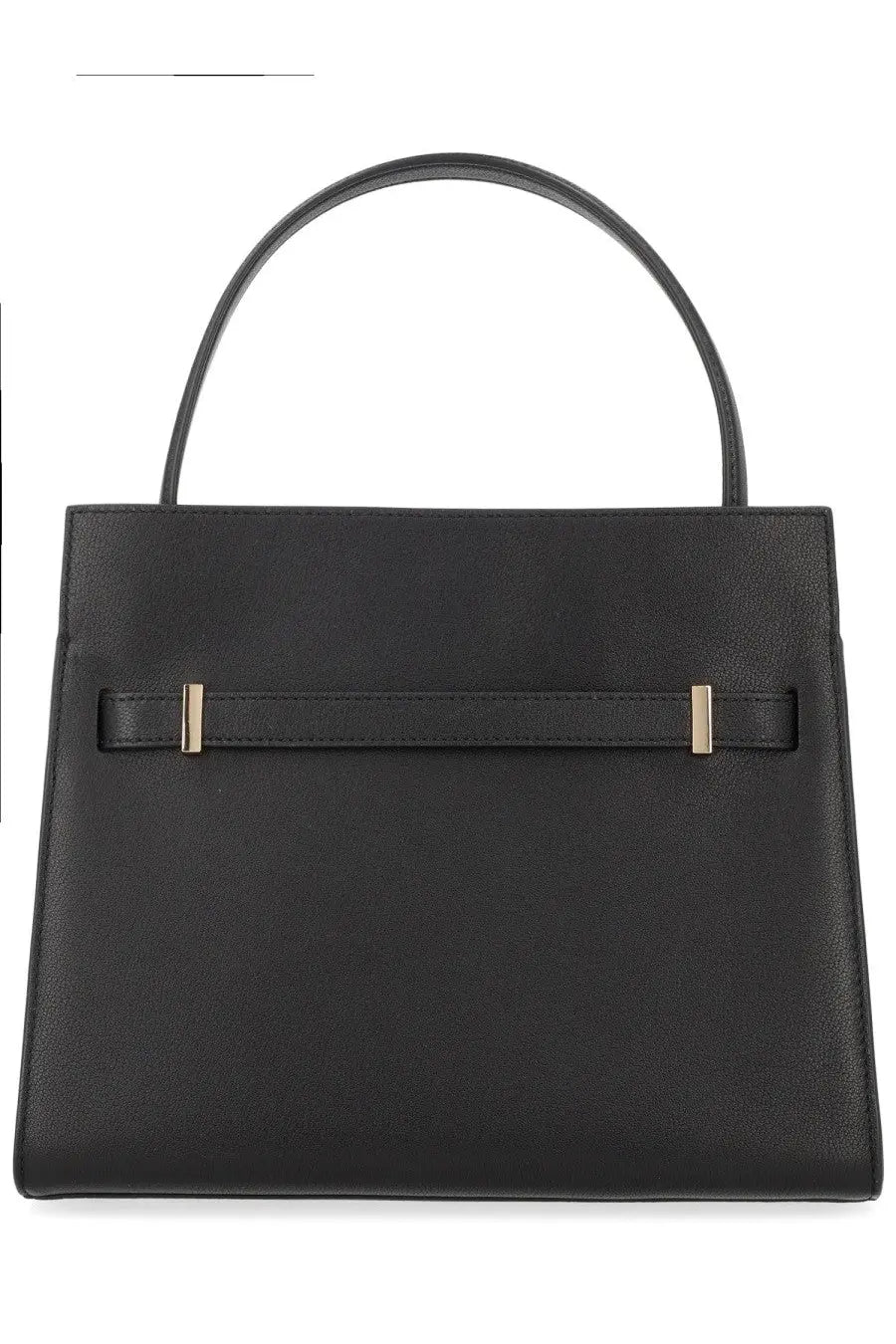 Tory Burch women’s Lee Radziwill small black leather handbag with gold-tone hardware and top handle
