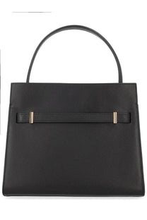 Tory Burch women’s Lee Radziwill small black leather handbag with gold-tone hardware and top handle