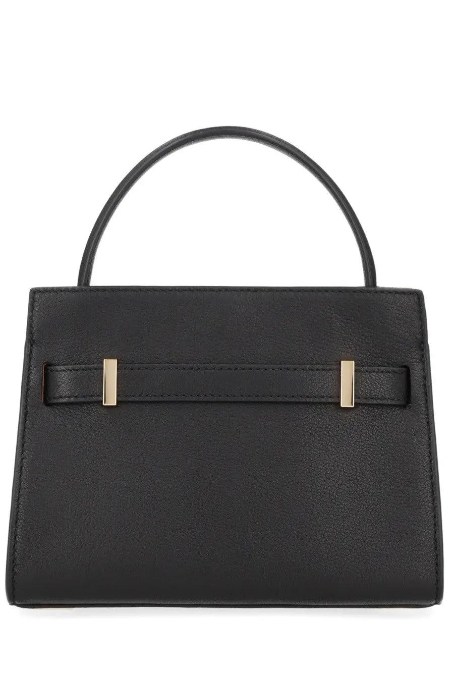 Tory Burch women’s Lee Radziwill mini bag in black leather with gold-tone rectangular hardware accents