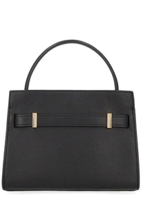 Tory Burch women’s Lee Radziwill mini bag in black leather with gold-tone rectangular hardware accents