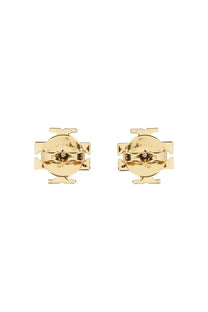 Gold-tone t by alexander mcqueen stud earrings with circular center and geometric cross design for women by tory burch