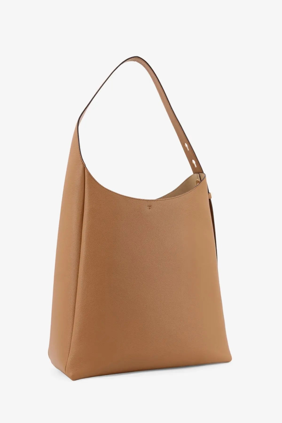 Tan leather hobo bag with single shoulder strap and minimalist design by tory burch women romy brown
