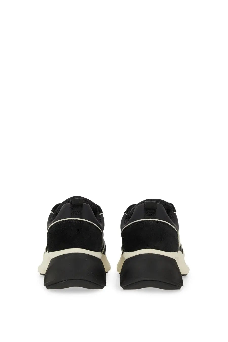 Tory burch women’s trainer good luck black chunky sneakers with black and cream suede upper and rubber sole