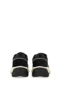 Tory burch women’s trainer good luck black chunky sneakers with black and cream suede upper and rubber sole