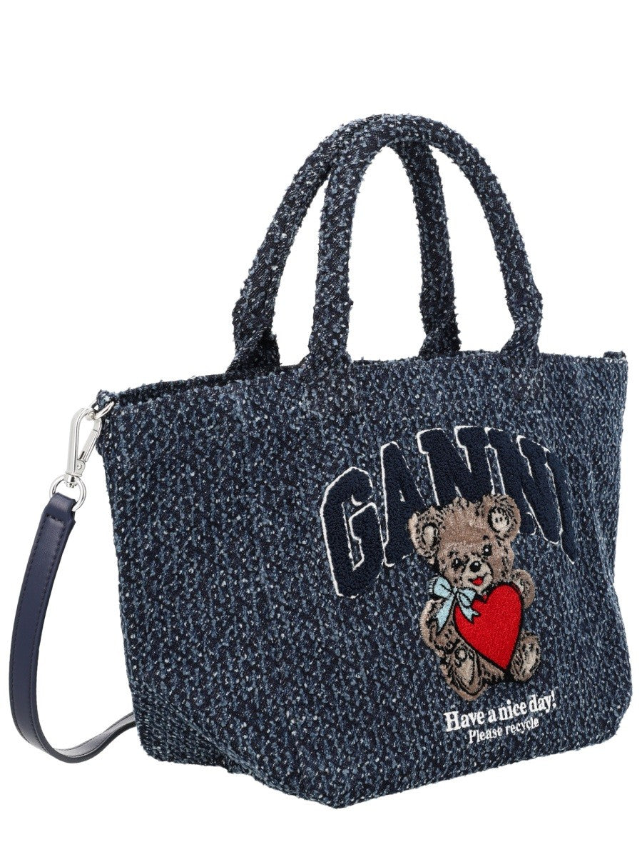 Ganni Women's Tote Bag Blue