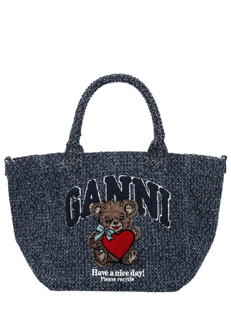 Ganni Women's Tote Bag Blue