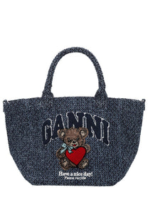Ganni Women's Tote Bag Blue