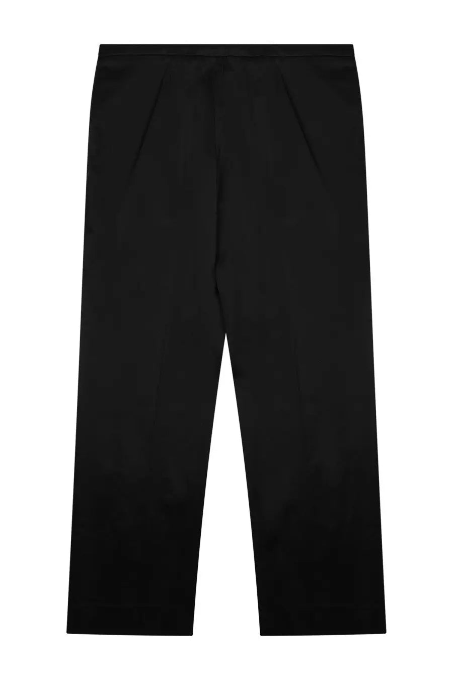 Toteme women’s black tailored cropped straight pants with sleek straight-leg cut and subtle pleats at waistband