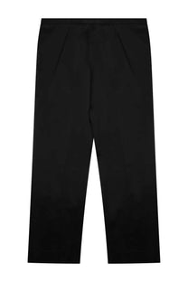 Toteme women’s black tailored cropped straight pants with sleek straight-leg cut and subtle pleats at waistband