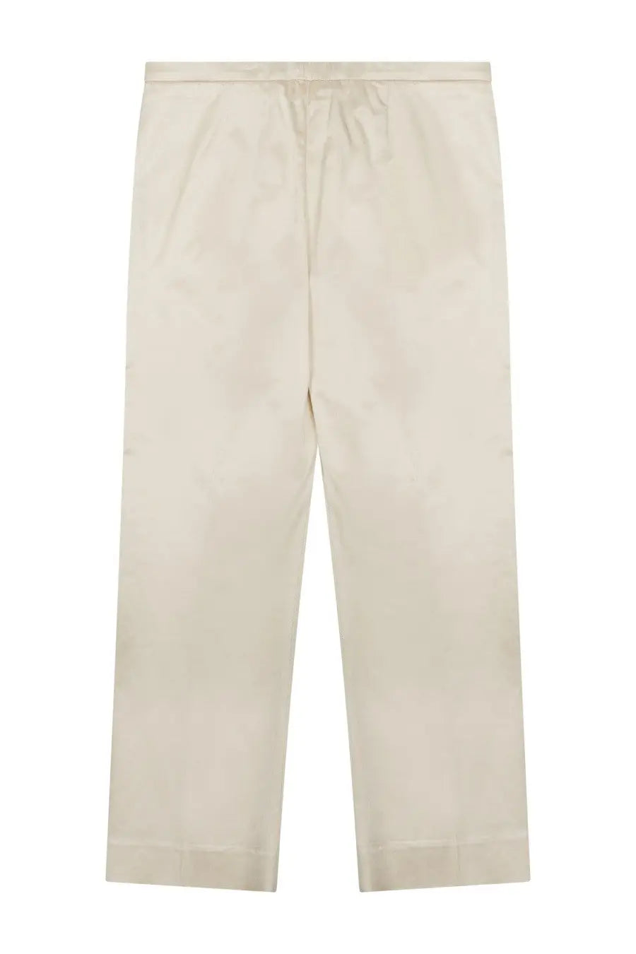 Toteme women’s cropped straight pants in cream with smooth fabric and elastic waistband for comfortable wear
