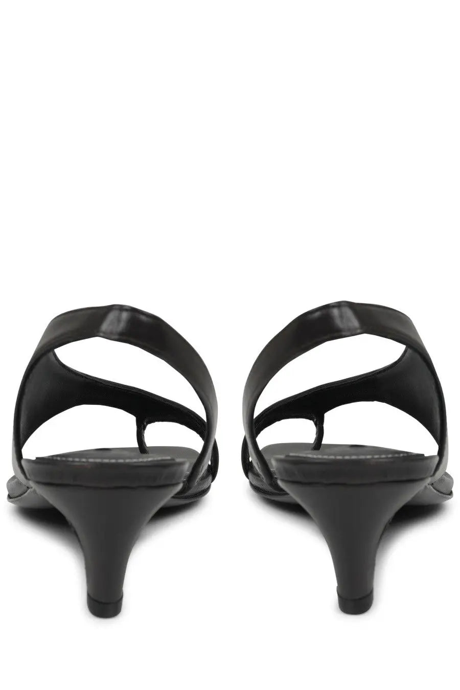 Toteme women’s black leather thong sandals with sleek minimalist design and low block heels