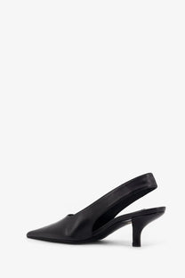 Toteme women’s black leather slingback pump with pointed toe and low heel for elegant wear