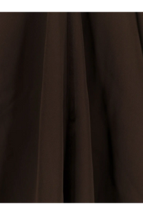 Dark brown pleated viscose curtain complementing toteme women’s long viscose dress brown product display