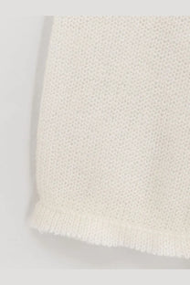 Delicate off-white toteme women’s mohair and wool blend sweater with fine mesh knit and softly frayed edges
